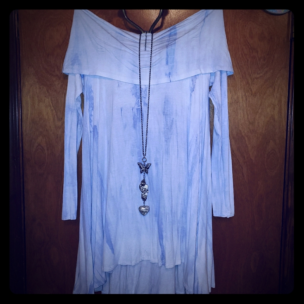 Spell Inspured Tie Dye Off the Shoulder High Low Dress - Picture 3 of 6